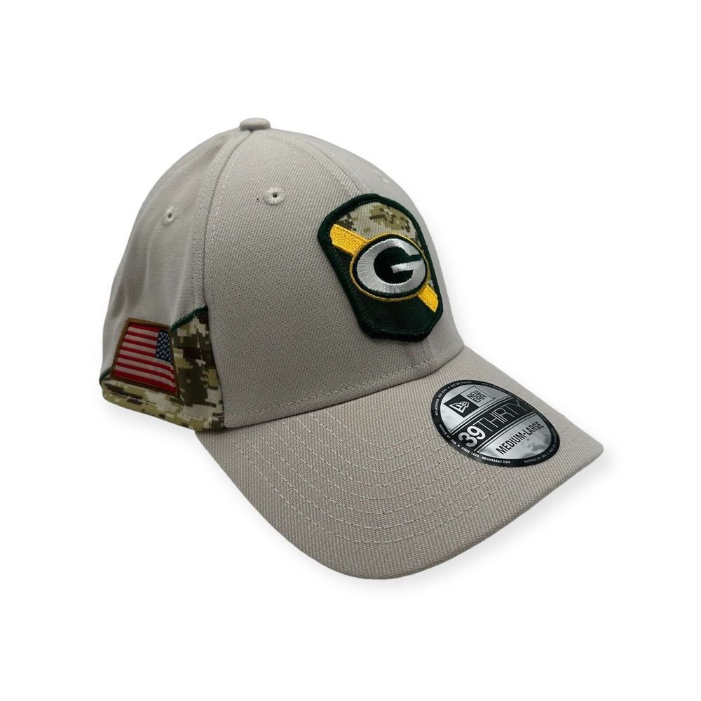 Green Bay Packers New Era 2023 Salute To Service 39THIRTY Flex Hat Cap Size M/L